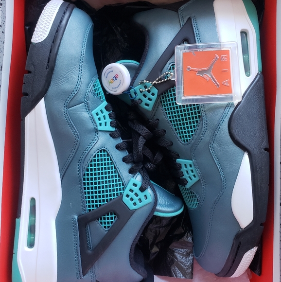 RARE 2014 Nike Air Jordan 4 Retro 'Teal' (30th Anniversary Edition) - Picture 7 of 8